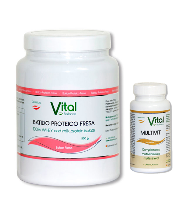 Pack Batido Proteico Fresa + MultiVit