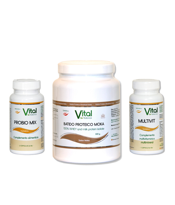 Pack Batido Proteico Moka + MultiVit + Probio Mix